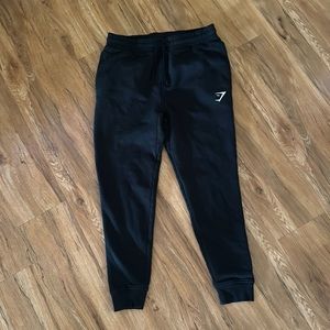 Men Gymshark joggers, black, size medium.